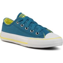 Trampki CONVERSE - Ctas Ox 667790C Egyptian Blue/Zinc Yellow. Niebieskie półbuty dziewczęce Converse, bez wzorów, z gumy, na sznurówki. Za 199,00 zł.