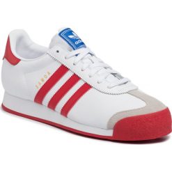Buty adidas - Samoa EG3001 Ftwwht/Scarle/Ftwwht. Białe półbuty męskie Adidas, na co dzień, bez wzorów, z zamszu, bez zapięcia. Za 299,00 zł.