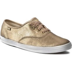 Tenisówki KEDS - Champion Metallic WH54529 Leather Gold. Żółte półbuty damskie Keds, bez wzorów, ze skóry, bez obcasa, na płaskiej podeszwie, bez zapięcia. W wyprzedaży za 209,00 zł.