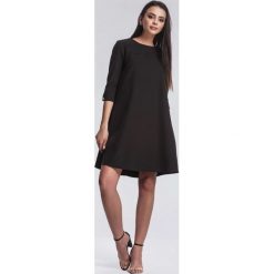 Czarna Sukienka Superficially. Czarne sukienki damskie other, s, bez wzorów, z tkaniny, z okrągłym kołnierzem, bez rękawów, mini. Za 79,99 zł.