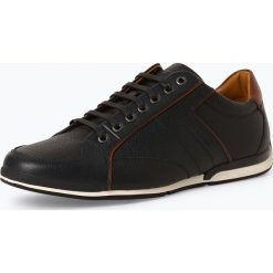 BOSS Casual - Męskie tenisówki ze skóry – Saturn_Lowp_tbpf, niebieski. Niebieskie trampki męskie BOSS Casual, bez wzorów, ze skóry, sportowe, bez zapięcia. Za 749,95 zł.