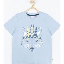 Coccodrillo - T-shirt dziecięcy 92-122 cm. Niebieskie t-shirty chłopięce COCCODRILLO, z nadrukiem, z dzianiny, bez rękawów. W wyprzedaży za 31,90 zł.