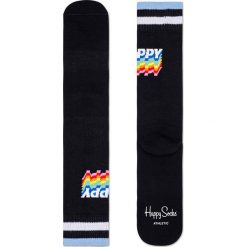 Happy Socks - Skarpetki Athletic Sock Happy. Czarne skarpetki damskie Happy Socks, bez wzorów. Za 47,90 zł.