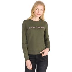 Calvin Klein Bluza Zielony. Zielone bluzy damskie Calvin Klein, xs, z nadrukiem, z bawełny, bez rękawów, bez kaptura. Za 445,95 zł.