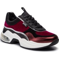 Sneakersy KARL LAGERFELD - KL61724 Wine Mix Textile. Czarne półbuty damskie KARL LAGERFELD, z zamszu. Za 829,00 zł.