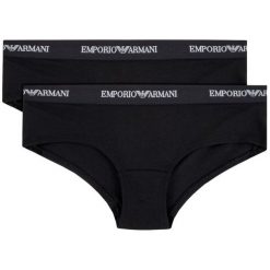 Komplet 2 par fig klasycznych Emporio Armani Underwear 163263 CC317 07320. Czarne figi damskie Emporio Armani Underwear, s, bez wzorów, z elastanu. W wyprzedaży za 109,00 zł.