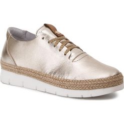Espadryle NIK - 05-0662-04-5-22-02 Złoty. Żółte espadryle damskie Nik, bez wzorów, ze skóry, bez obcasa, na płaskiej podeszwie. Za 259,00 zł.