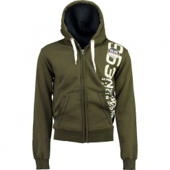 Bluza "Gandinsky" w kolorze khaki. Brązowe bluzy męskie z kieszeniami marki Geographical Norway Men, m, z nadrukiem. W wyprzedaży za 136,95 zł.