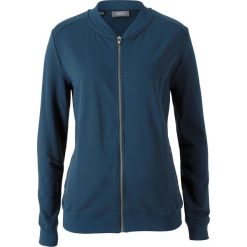 Bluzy damskie: Bluza rozpinana z kołnierzykiem w stylu college bonprix ciemnoniebieski