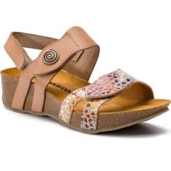Sandały DR. BRINKMANN - 710980 Beige 8. Brązowe klapki damskie marki Dr. Brinkmann, bez wzorów, ze skóry, bez obcasa, na obcasie. Za 269,00 zł.