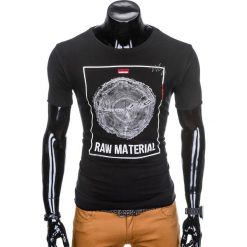 T-shirt męski z nadrukiem S928 - czarny. Czarne t-shirty męskie Ombre Clothing, s, z nadrukiem, bez kołnierzyka. Za 17,40 zł.