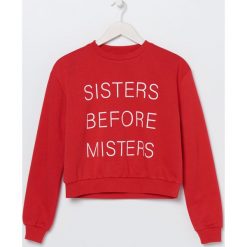 Bluza z napisem - Czerwony. Czerwone bluzy damskie Sinsay, s, z napisami, bez rękawów, bez kaptura. Za 29,99 zł.