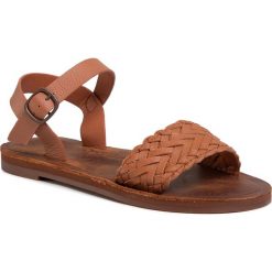 Sandały ROXY - ARJL200743 Rus. Pomarańczowe klapki damskie Roxy, bez wzorów, ze skóry, bez obcasa. Za 249,00 zł.