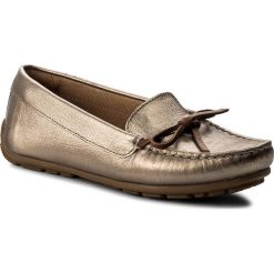 Mokasyny CLARKS - Dameo Swing 261329014 Pewter Metallic. Żółte mokasyny damskie marki Clarks, ze skóry, na płaskiej podeszwie. W wyprzedaży za 199,00 zł.