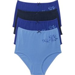 Figi z wysoką talią bonprix szafirowo-niebiesko-ciemnoniebieski z nadrukiem. Niebieskie majtki damskie bonprix, z nadrukiem. Za 39,96 zł.