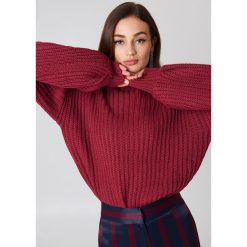 NA-KD Sweter z dzianiny z bufiastym rękawem - Red,Purple. Czerwone swetry damskie NA-KD, bez wzorów, z dzianiny, bez rękawów, bez kaptura. Za 121,95 zł.