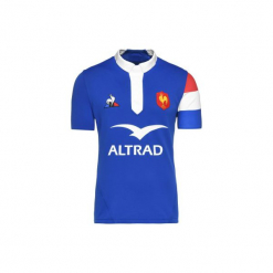 Koszulka replika Francuskiej Federacji Rugby i drużyny XV de France. Niebieskie t-shirty damskie marki COQ SPORTIF, l, z bawełny. Za 409,99 zł.
