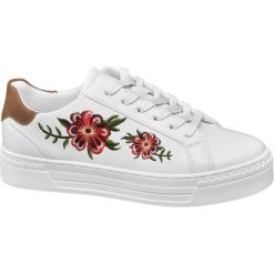 Sneakersy damskie Graceland białe. Białe sneakersy damskie Graceland, z materiału. Za 99,90 zł.