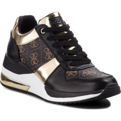 Sneakersy GUESS - FLJAT4 FAL12 BROWN. Czarne sneakersy damskie marki Guess, z materiału. Za 529,00 zł.