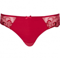 Stringi "Amelia" w kolorze czerwonym. Czerwone stringi damskie marki LASCANA, w koronkowe wzory, z koronki. W wyprzedaży za 58,95 zł.
