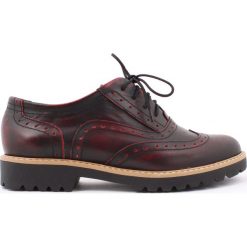 Półbuty - skóra naturalna - model 258 - kolor czarno-czerwony. Czerwone półbuty damskie Zapato, bez wzorów, ze skóry, bez obcasa, bez zapięcia. W wyprzedaży za 173,40 zł.