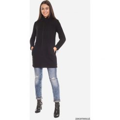 Czarna długa bluza damska z zamkami w rękawach. Czarne bluzy rozpinane damskie marki Pakamera, z długim rękawem, długie. Za 159,00 zł.