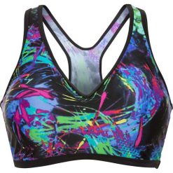 Biustonosze sportowe: Biustonosz bikini bonprix niebiesko-zielony z nadrukiem