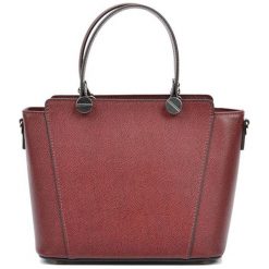 Torebki klasyczne damskie: Skórzana torebka w kolorze bordowym – (S)22,5 x (W)26 x (G)13 cm