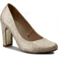 Półbuty JENNY FAIRY - W17SS410-1A Złoty. Brązowe półbuty damskie skórzane Jenny Fairy, na obcasie. Za 99,99 zł.