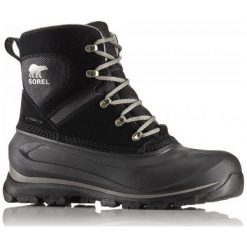 Sorel Buxton Lace Black Quarry 42.5. Czarne buty zimowe sportowe męskie Sorel, na zimę, ze skóry, bez zapięcia. W wyprzedaży za 303,00 zł.