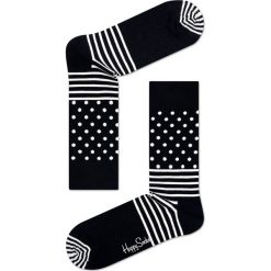 Happy Socks - Skarpety Stripes & Dots. Czarne skarpetki męskie Happy Socks, z bawełny. W wyprzedaży za 27,90 zł.