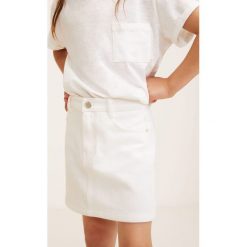 Mango Kids - Spódnica dziecięca Bruna 104-152 cm. Białe spódniczki dziewczęce Mango Kids, na co dzień, bez wzorów, z bawełny, mini, proste. W wyprzedaży za 49,90 zł.