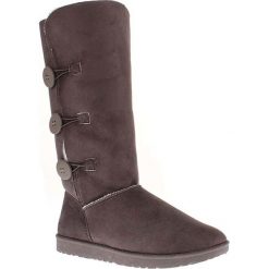 Buty zimowe damskie: Kozaki „Flora” w kolorze antracytowym
