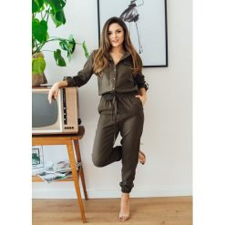 Kombinezon Ariela khaki. Brązowe kombinezony damskie Fanaberia.com, s, bez wzorów, bez kołnierzyka, bez rękawów. Za 259,00 zł.