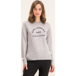 Sweter Karl Lagerfeld 96KW2001. Szare swetry damskie KARL LAGERFELD, xs, bez wzorów, z wełny, klasyczne, bez rękawów, bez kaptura. W wyprzedaży za 479,00 zł.