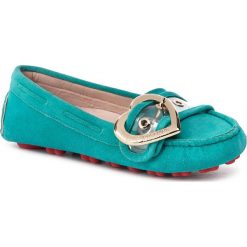 Mokasyny LOVE MOSCHINO - JA10020G17IG0702 Turchese. Zielone mokasyny damskie Love Moschino, na co dzień, z aplikacjami, ze skóry, bez obcasa, na płaskiej podeszwie, bez zapięcia. Za 799,00 zł.