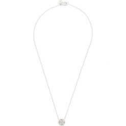 Naszyjnik TORY BURCH - Crystal Logo Delicate Necklace 53420 Tory Silver 042. Szare naszyjniki męskie Tory Burch, metalowe. Za 489,00 zł.
