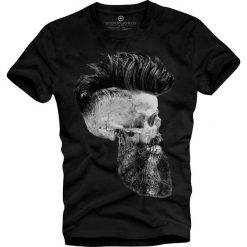 T-shirt męski UNDERWORLD Skull with a beard. Czarne t-shirty męskie Underworld, m, bez wzorów, z bawełny, bez kołnierzyka. Za 69,99 zł.