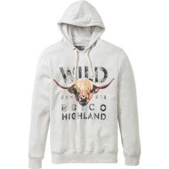 Bluza dresowa Slim Fit bonprix naturalny melanż. Białe bejsbolówki męskie bonprix, l, melanż, z dresówki. Za 74,99 zł.