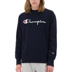 CHAMPION SCRIPT LOGO REVERSE WEAVE SWEATSHIRT > 212576-BS501. Bluzy męskie Champion, xxl, bez wzorów, z bawełny, klasyczne, z klasycznym kołnierzykiem, z długim rękawem, długie, bez kaptura. W wyprzedaży za 189,99 zł.