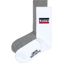 Levi's 2-pack Skarpetki Biały Szary. Szare skarpetki męskie Levi's®, bez wzorów, z elastanu. Za 44,95 zł.