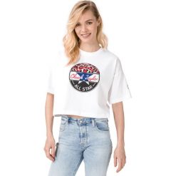 Converse Koszulka Biały Wielokolorowy. Białe koszulki damskie Converse, m, z nadrukiem, z bawełny, bez kołnierzyka. Za 154,95 zł.