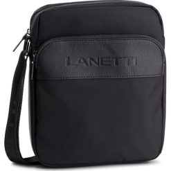 Saszetka LANETTI - RM0891 Black. Czarne torby męskie skórzane Lanetti, bez wzorów, ze skóry ekologicznej, młodzieżowe. Za 79,99 zł.