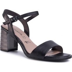 Sandały TAMARIS - 1-28359-24 Black Leather 003. Czarne klapki damskie Tamaris, bez wzorów, ze skóry ekologicznej, bez obcasa, na obcasie. W wyprzedaży za 149,00 zł.