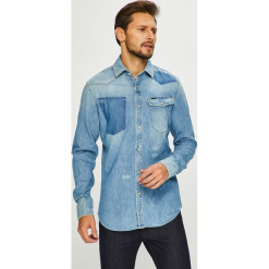G-Star Raw - Koszula. Niebieskie koszule męskie G-Star RAW, xl, bez wzorów, z bawełny, klasyczne, z klasycznym kołnierzykiem, z długim rękawem. W wyprzedaży za 479,90 zł.