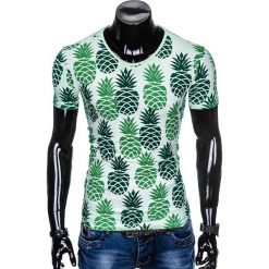 T-shirty męskie: T-SHIRT MĘSKI Z NADRUKIEM S886 - ZIELONY