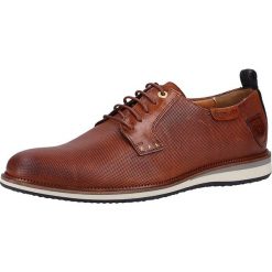 Skórzane derby w kolorze brązowym. Pomarańczowe półbuty męskie Pantofola D'Oro, Geox & Co., bez wzorów, na sznurówki. W wyprzedaży za 339,95 zł.