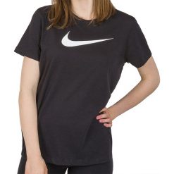 NIKE DRI-FIT TEE > AQ3212-011. Bluzki sportowe damskie Nike, l, bez wzorów, z bawełny, z okrągłym kołnierzem, z krótkim rękawem, krótkie, bez kaptura, dri-fit (nike). W wyprzedaży za 79,99 zł.