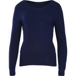 Granatowy Sweter Just A Drop. Niebieskie swetry klasyczne damskie Born2be, l, z dzianiny, z dekoltem w serek. Za 49,99 zł.