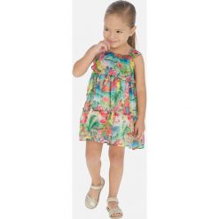 Mayoral - Sukienka dziecięca 92-134 cm. Różowe sukienki dziewczęce Mayoral, bez wzorów, z bawełny, z krótkim rękawem, krótkie, mini, rozkloszowane. Za 129,90 zł.